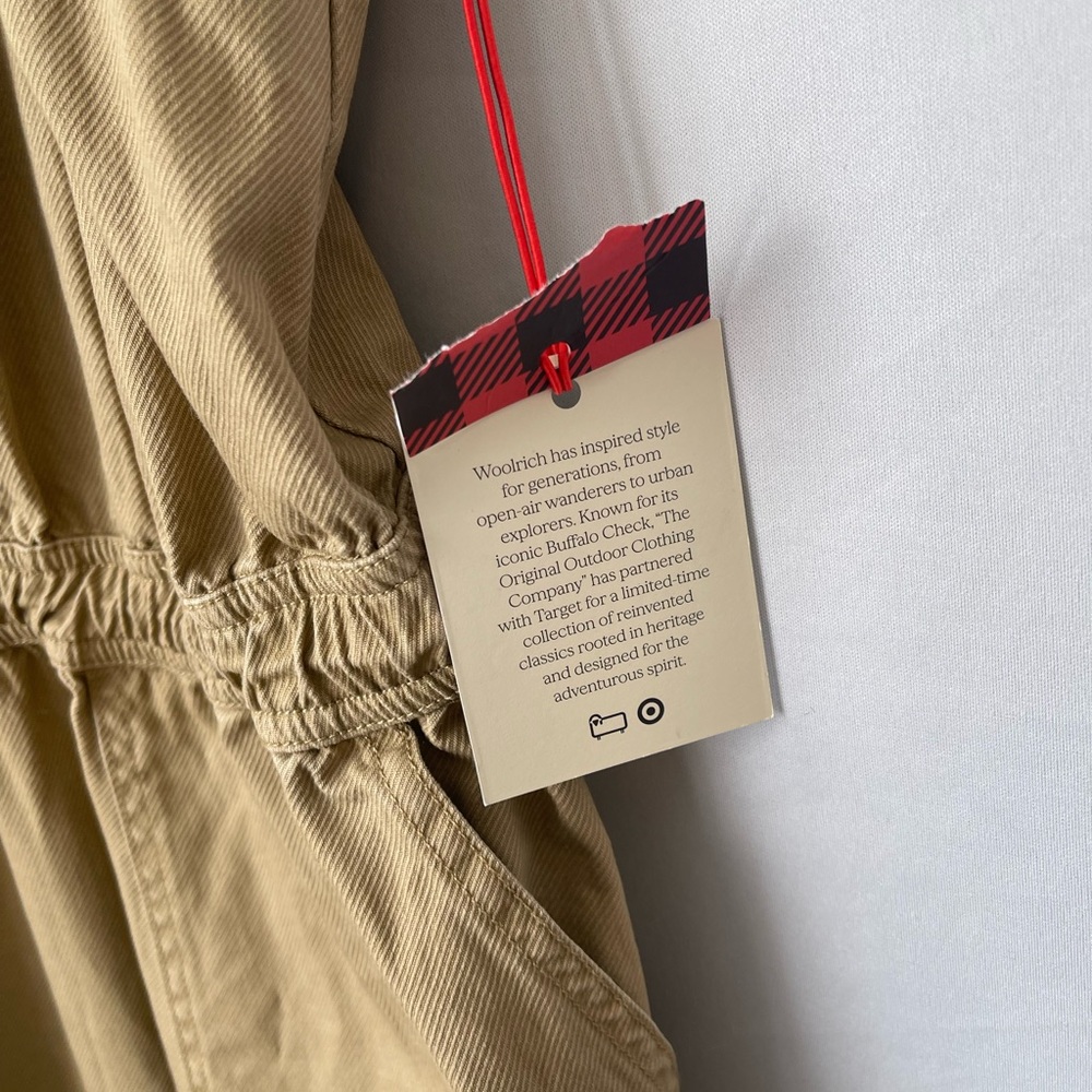 Tan Drawstring Utility Dress Large - Picture 6 of 11
